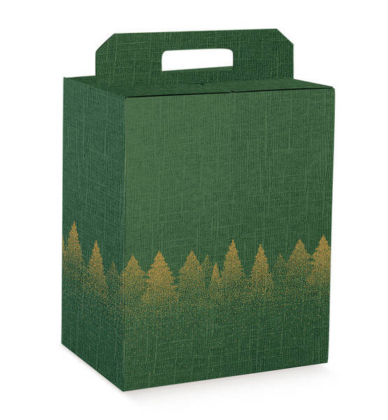 SCATOLA PANETTONE + BOTT. 280X200X350 GREEN FOREST