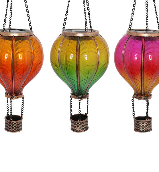 MONGOLFIERA DA APPENDERE LED SOLARE M H46.5 CM 3 MULTICOLORE