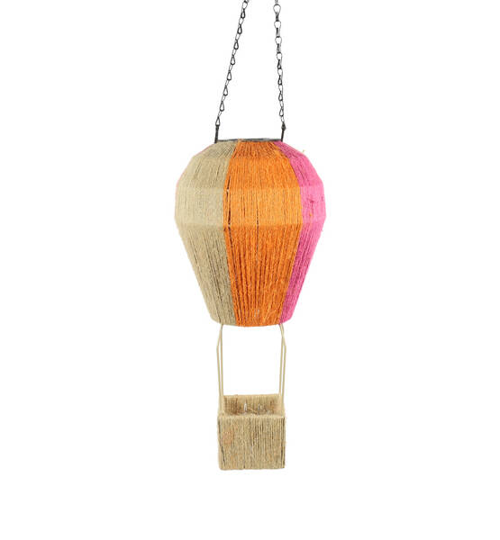 MONGOLFIERA SOLARE BRIGIT M H45 CM NATURALE/ROSSO/ARANCIONE