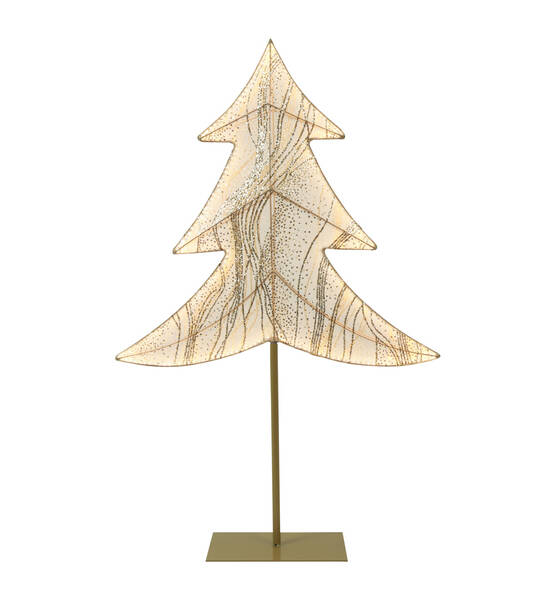 ALBERO ORO CON 260LED SU PIEDISTALLO H84CM