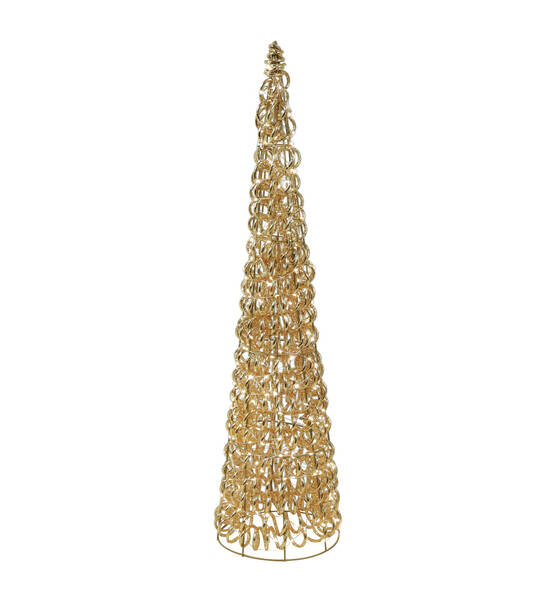 ALBERO CONICO DORATO 300LED B.CALDO H80CM