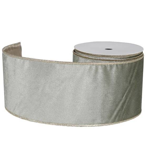 NASTRO VELLUTO RIGATO 100MM X 9.14MT VERDE CHIARO