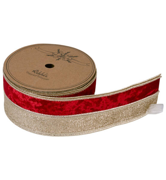 NASTRO ORO/ROSSO CM6.3X10 YARDS