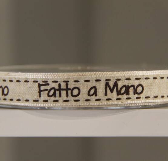 NASTRO IMPUNTURATO LINO FATTO A MANO 15MM X 20MT PANNA