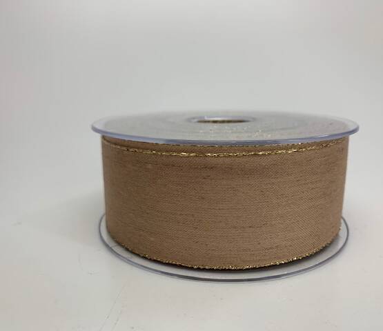 NASTRO BORDLINO LAME ORO 40 MM X 25 MT CARAMELLO/ORO