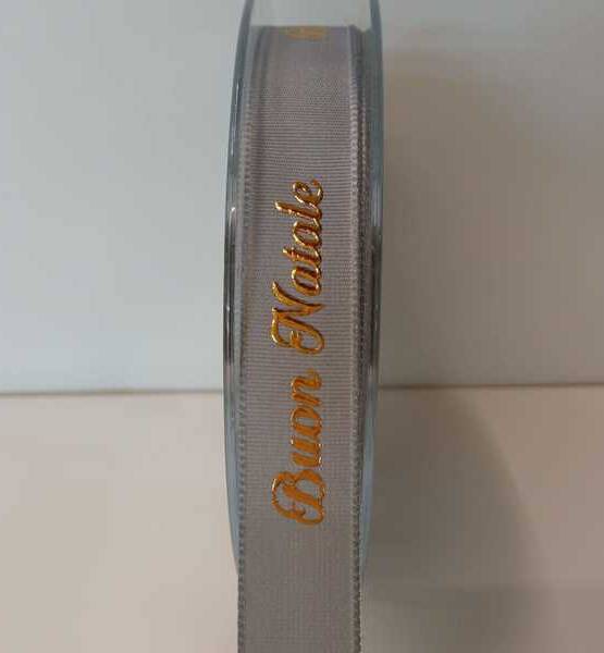 NASTRO TRENDY BUON NATALE H.15 MM X 20 MT GRIGIO