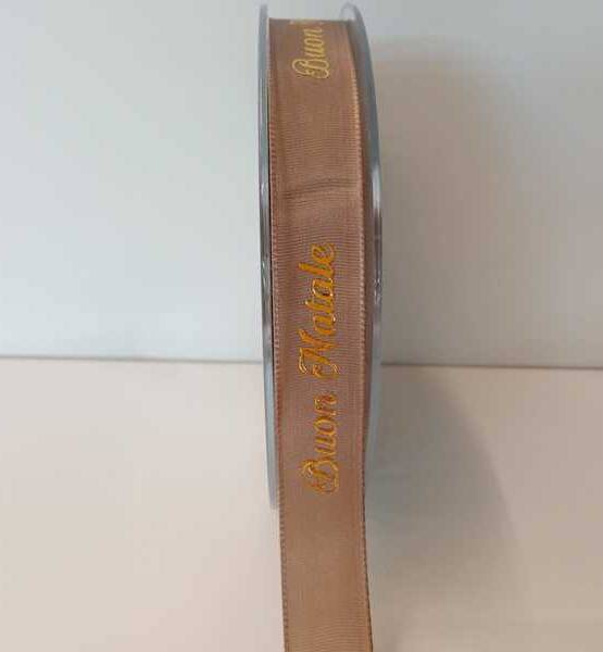 NASTRO TRENDY BUON NATALE H.15 MM X 20 MT TORTORA