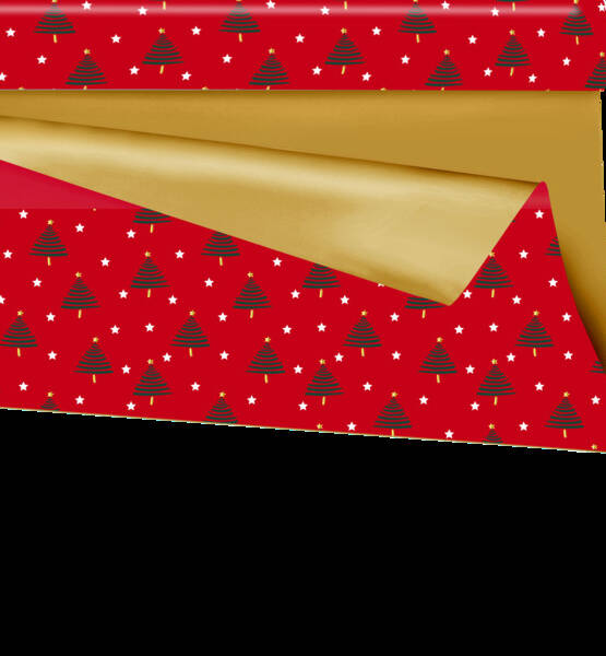 ROTOLO CARTOPACK H.80 CM X 25 MT DUO MAT ALBERI ROSSO -ORO