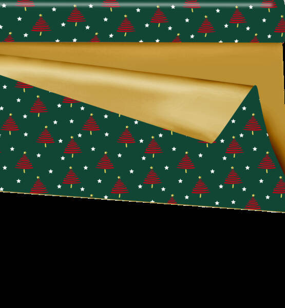 ROTOLO CARTOPACK H.80 CM X 25 MT DUO MAT ALBERI VERDI -ORO