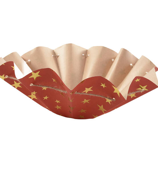 VASSOIO CARTA D12X14CM ROSSO C.STELLE 6 PEZZI