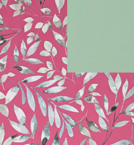ROTOLO CARTOPACK H 100 X MT 25 ELEGANT LEAVES ROSA/VERDE