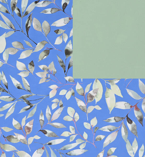 ROTOLO CARTOPACK H 100 X MT 25 ELEGANT LEAVES BLU/VERDE