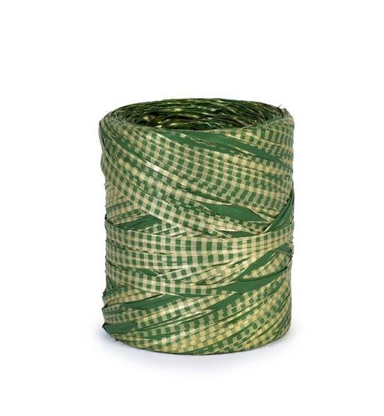 RAFFIA MM 15 X 200 MT VICHY VERDE-ORO