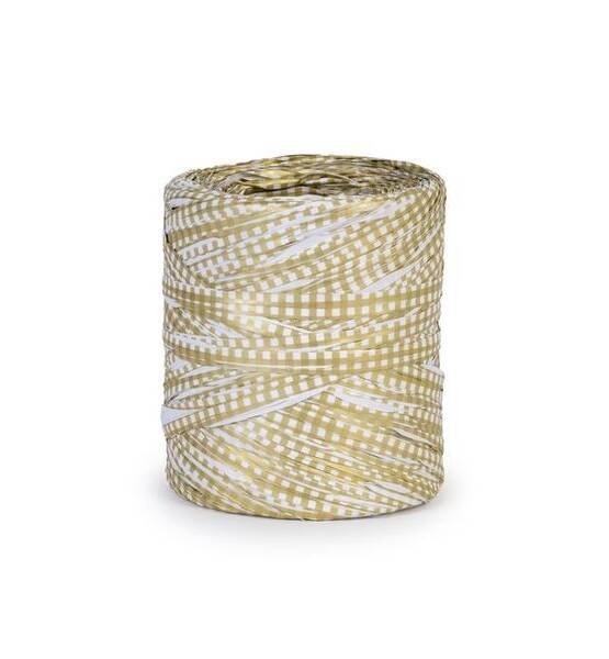 RAFFIA MM 15 X 200 MT VICHY ORO-BIANCO