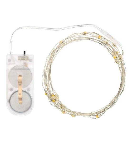 CATENA 20 MICROLED 2MT BIANCO CALDO A BATTERIA