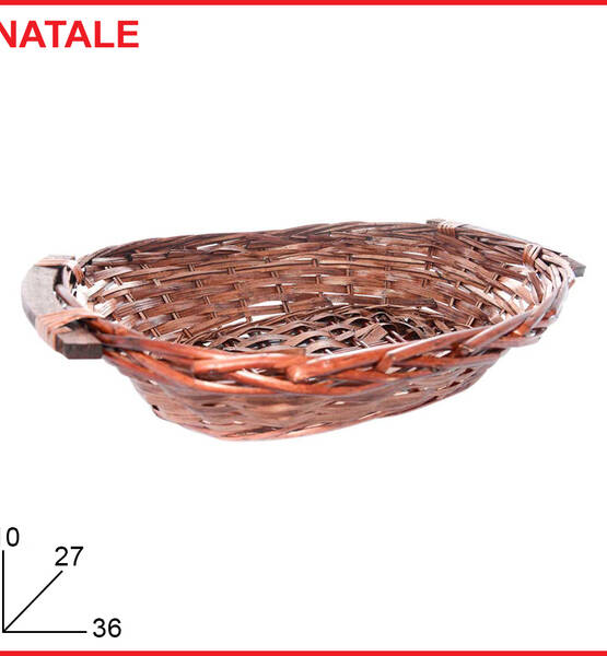 CESTO OVALE MARRONE 34X26 CM
