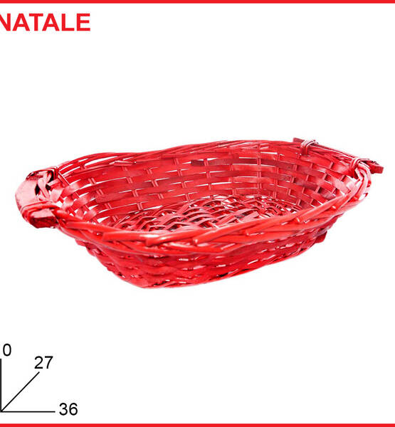 CESTO OVALE ROSSO 35X28 CM