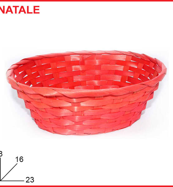 CESTO OVALE ROSSO 23X16X8