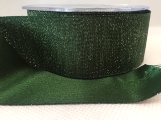 NASTRO RASO BOUTIQUE LAME' VERDE/ARGENTO 40MM X 20 MT