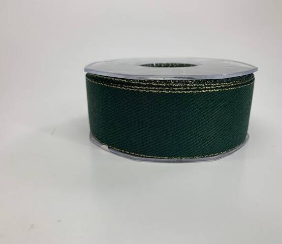 NASTRO DIAGONALE VERDE BORDATO ORO 40M X 15 MT