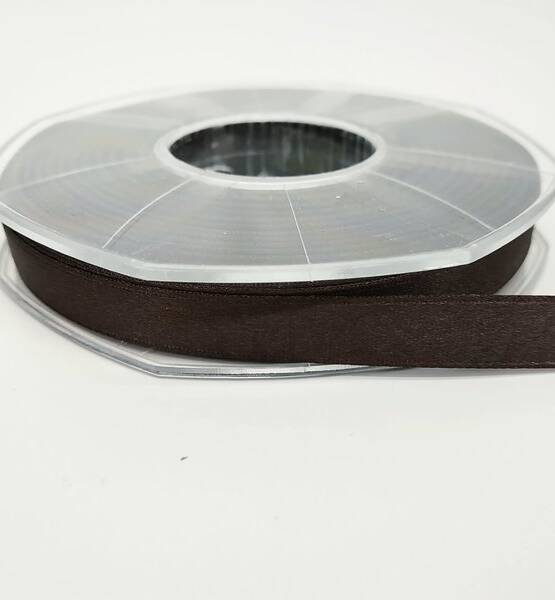 NASTRO DOPPIO RASO OPACO 10MM X 20 MT MARRONE EC