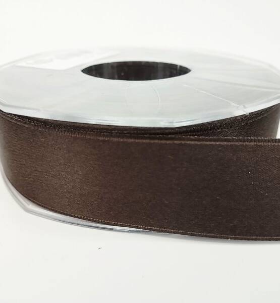 NASTRO DOPPIO RASO OPACO 25MM X 20 MT MARRONE EC