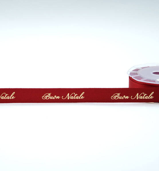 RASO BOUTIQUE LAME' MM 25X MT10 ROSSO BUON NATALE