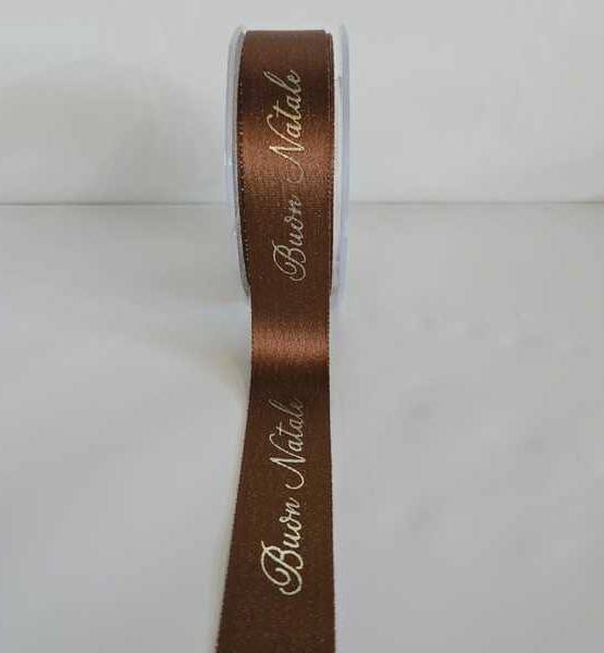 RASO BOUTIQUE LAME' MM 25X MT10 MARRONE BUON NATALE