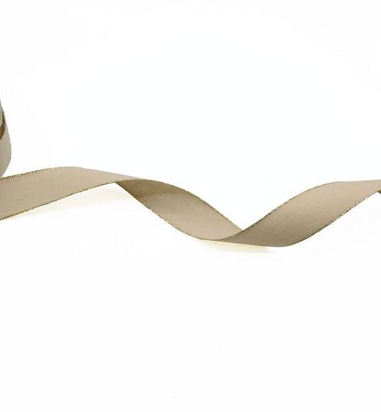 NASTRO POLICOTONE BORDI ORO 15MM X 20 MT ECRU'