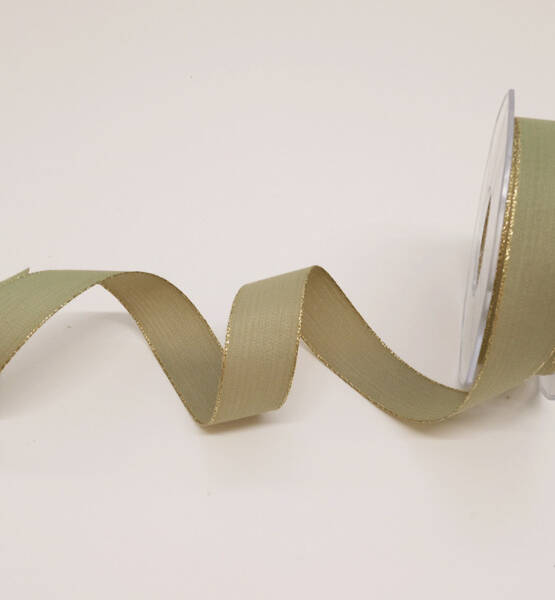 NASTRO POLICOTONE BORDI ORO MM25 X 20 MT VERDE