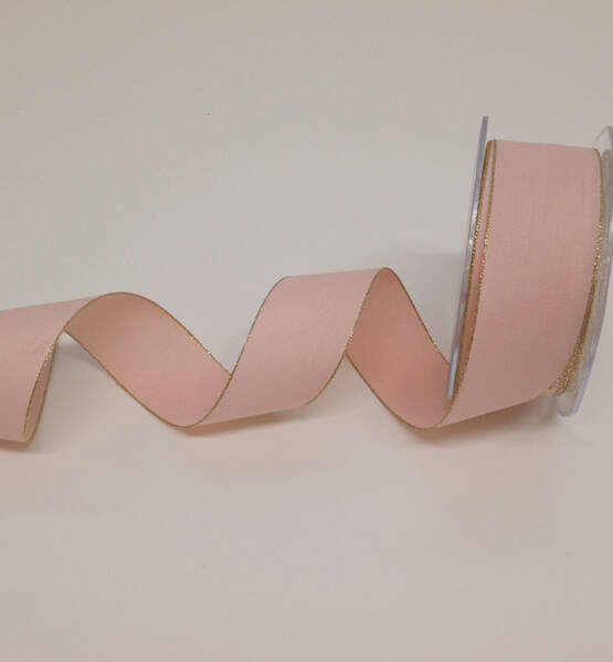 NASTRO POLICOTONE BORDI ORO MM25 X 20 MT ROSA