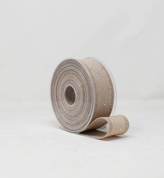 NASTRO CANVAS LAMINATO SCINTILLE 25MM X 10 MT AVANA