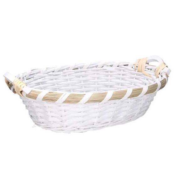 CESTA VIMINI BIANCO OVALE 40/44x29x11cm