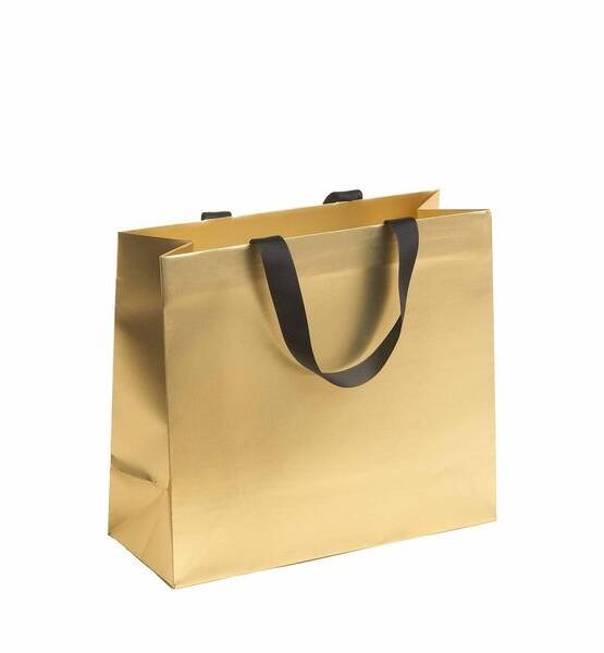 SHOPPER BOUTIQUE ORO S CON MANICI NERI H28XL32X13