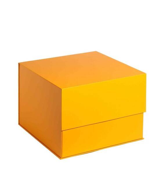 SCATOLA ARANCIO 34X34 H25 CHIUSURA CALAMITA