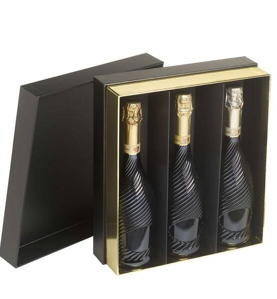 CASSETTA TOP 3 BOTTIGLIE NERO H34X30X10