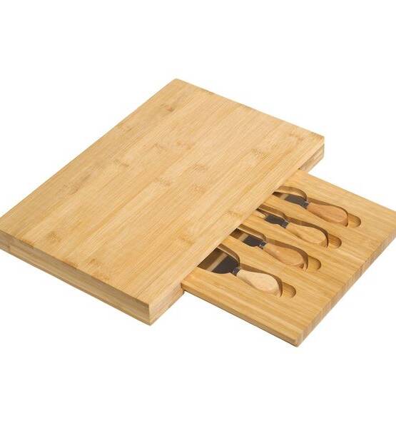 VASSOIO BAMBOO TRAY CON 4 POSATE IN CASSETTO A SCOMPARSA