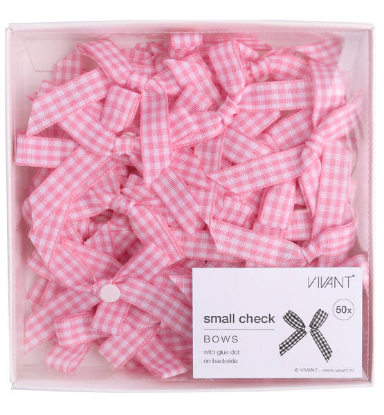 SMALL CHECK FIOCCHI 5.5X5CM-10MM 50 PEZZI ROSA