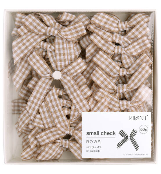 SMALL CHECK FIOCCHI 5.5X5CM-10MM 50 PEZZI NOCCIOLA
