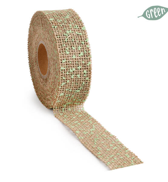 NASTRO DOTTY JUTE 10MTX40MM JUTA E VERDE