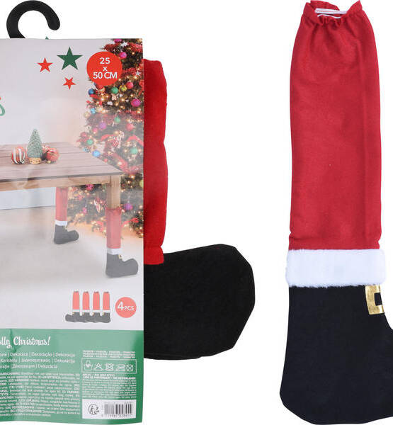 SET 4 GAMBE NATALIZ. PER GAMBE TAVOLO 50X25CM