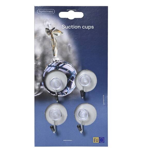 GANCI CON VENTOSA DA ESTERNO BIANCHI H1.8CM pz 4