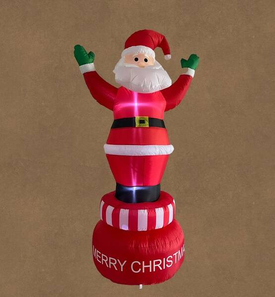 BABBO NATALE GONFIABILE GIREVOLE ROSSO INCLUSO ADATTATORE LED IP44