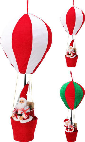 MONGOLFIERA IN TESSUTO CON TELESCOPIO E B. NATALE 40X40X97CM
