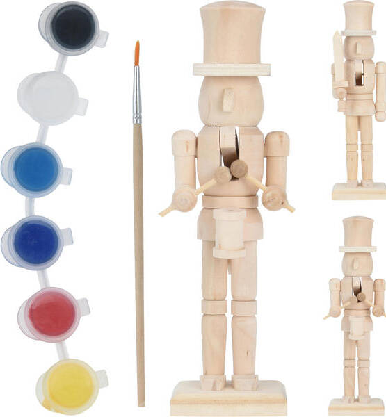 SCHIACCIANOCI d.18cm SET CON 6 COLORI E PENNELLO