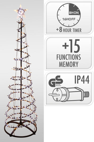 ALBERO LUMINOSO A CASCATA 756LED 210CM STRUTTURA NERA
