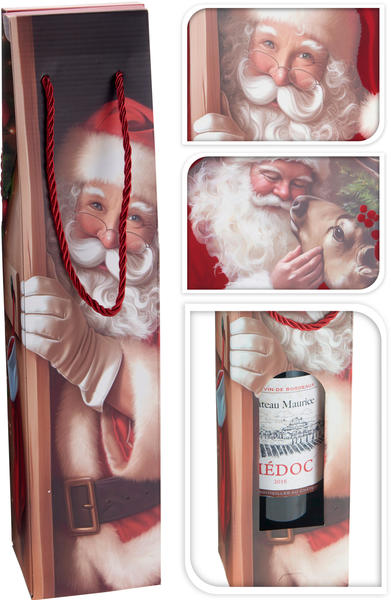 SCATOLA PORTA BOTTIGLIA 9X8,5X38cm B.NATALE
