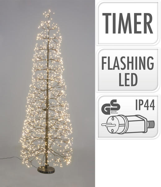 ALBERO IN METALLO H150CM CON 1600 LED BASE NERA