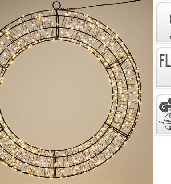 ANELLO IN METALLO D.50CM CON 720 LED B. CALDO